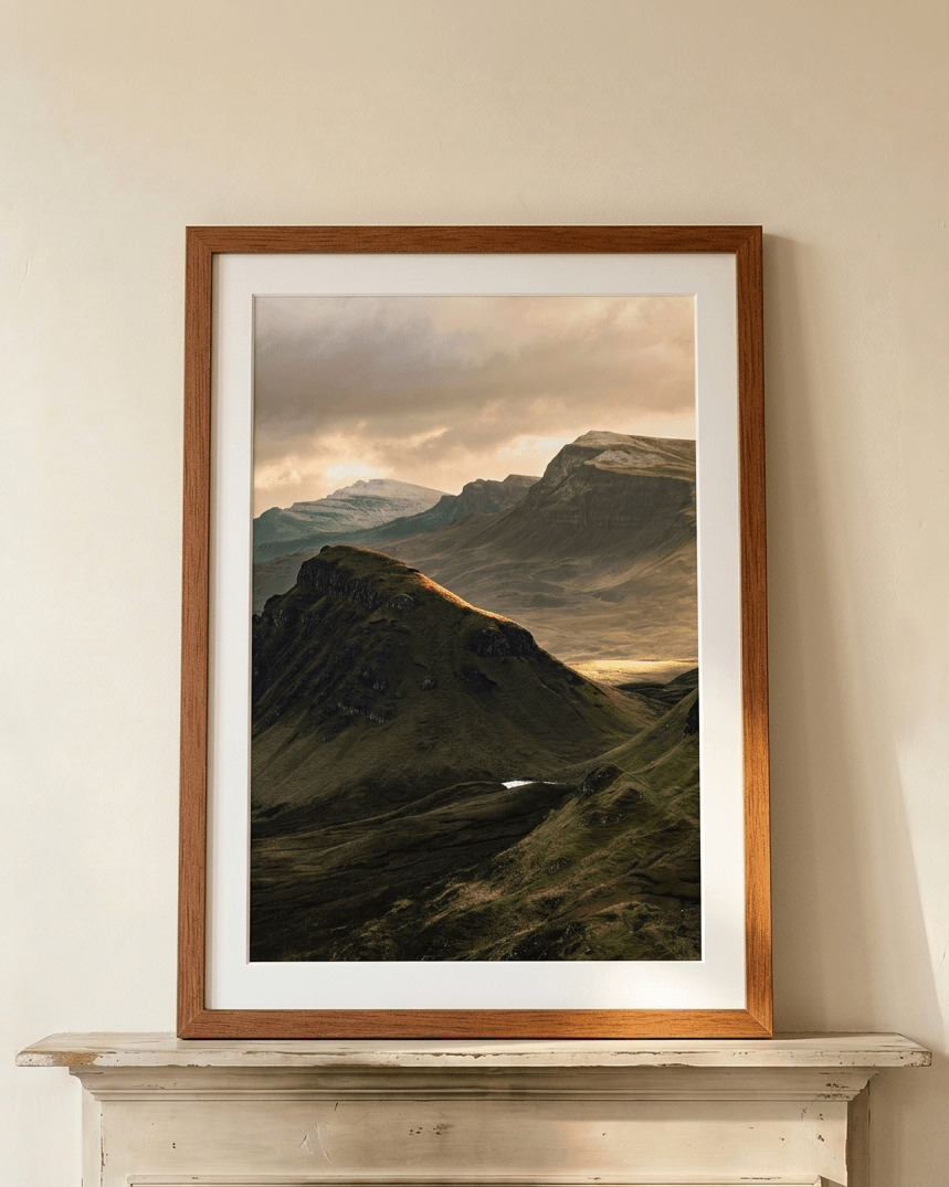 A close-up of a fine art photographic print showing paper texture and tonal detail
