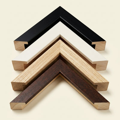 Close-up of an oak frame profile