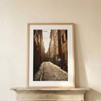 Classic Framed Print in large size, natural oak wood frame