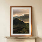 Classic Framed Print in extra-large size, walnut brown wood frame
