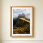 Edition Framed Print in large size, natural wood frame