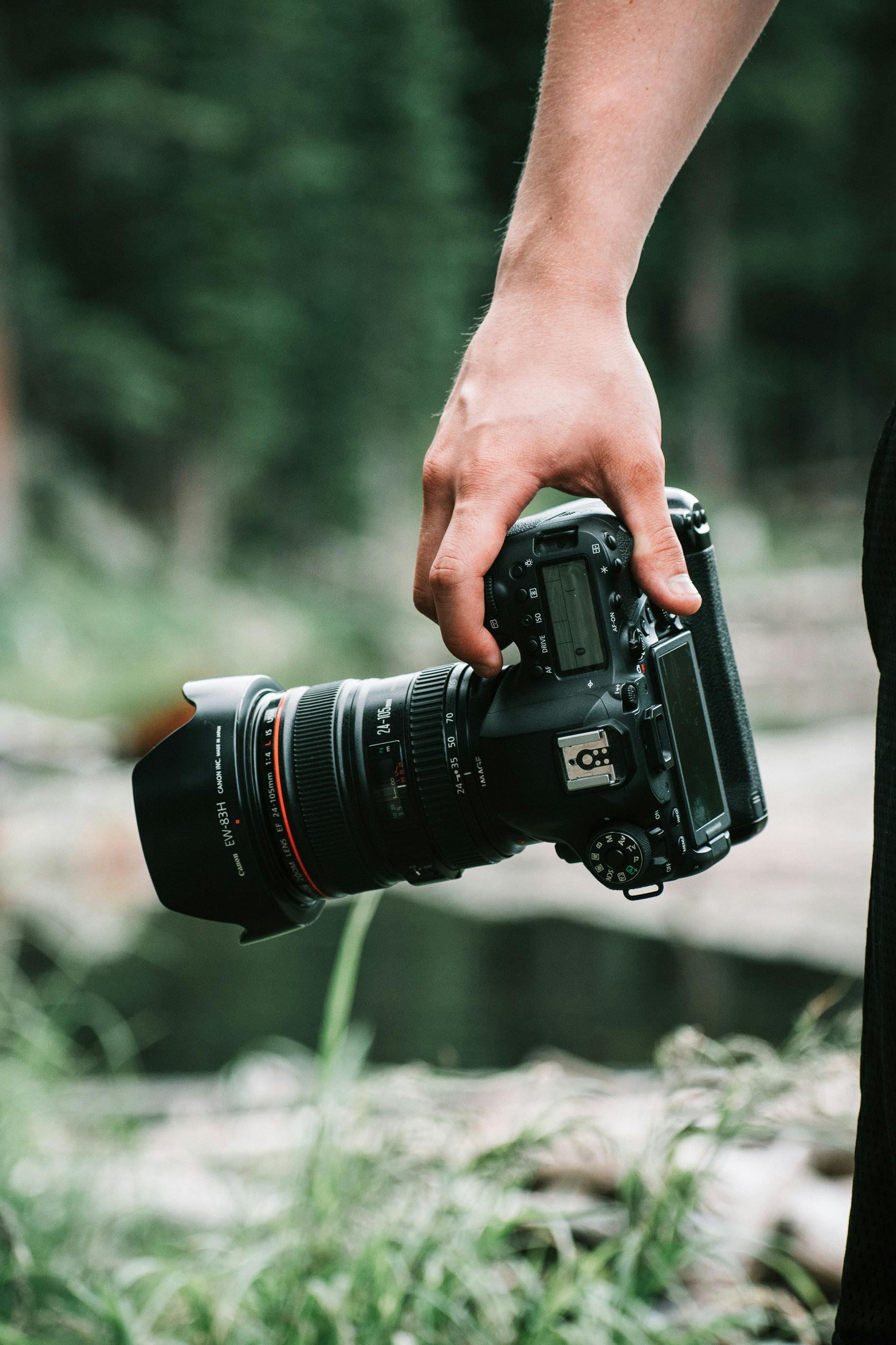 Photographer holding a camera